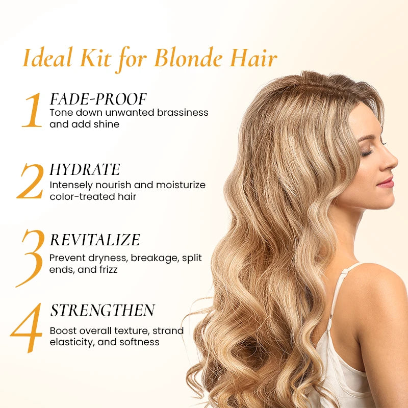 Pack of Color Alive Shampoo & Conditioner with Violet Deep Conditioning Mask, Color Infuse Blonde Toner & Serum