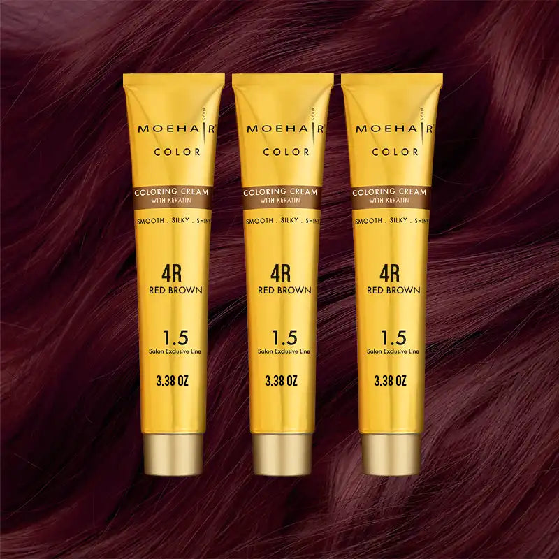Pack of 3- 4R Red Brown Hair Color
