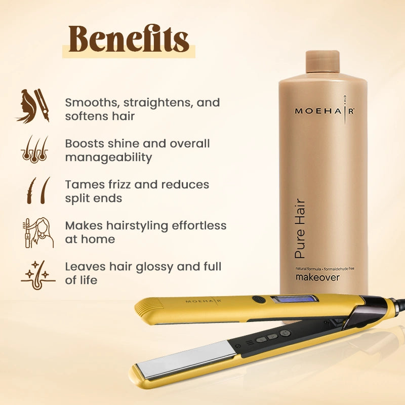 Moehair Pure Hair Makeover and Hair Straightener Combo | Benefits