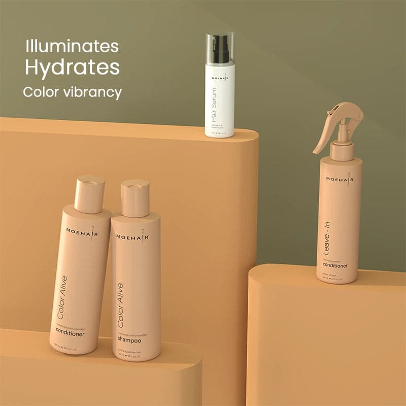 benefits of the pack of color safe shampoo and conditioner and hair serum and leave in conditioner
