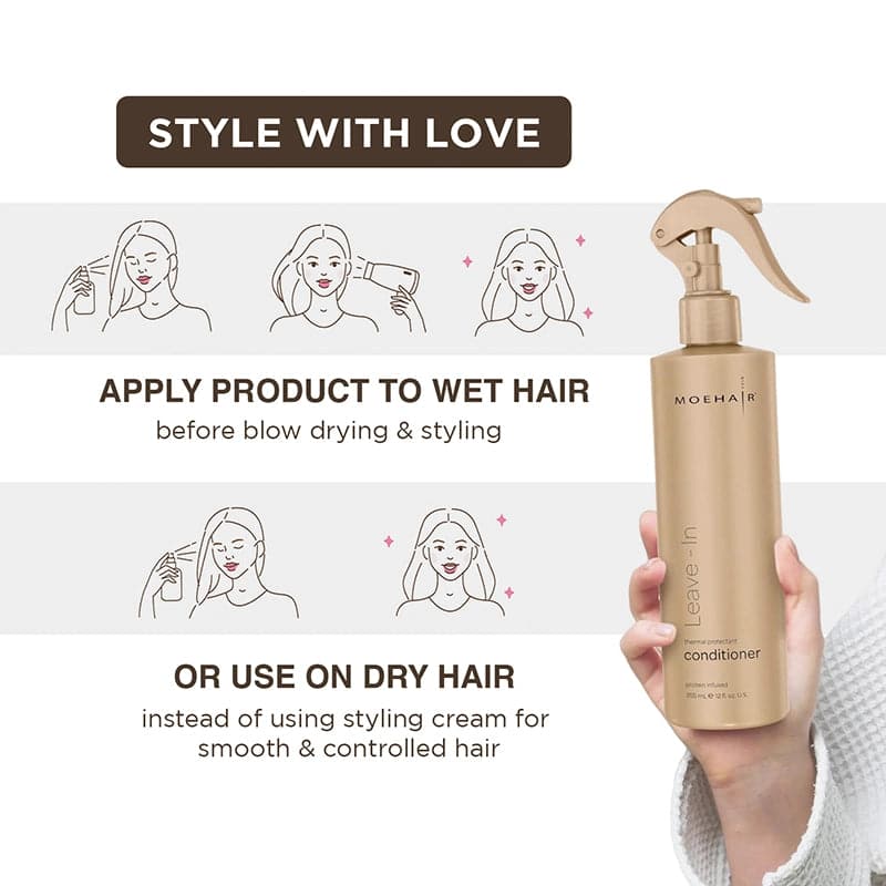 Instructions to use leave in conditioner