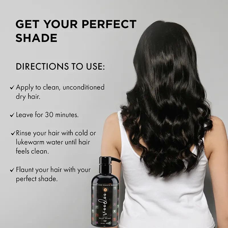 Directions to use black hair dye