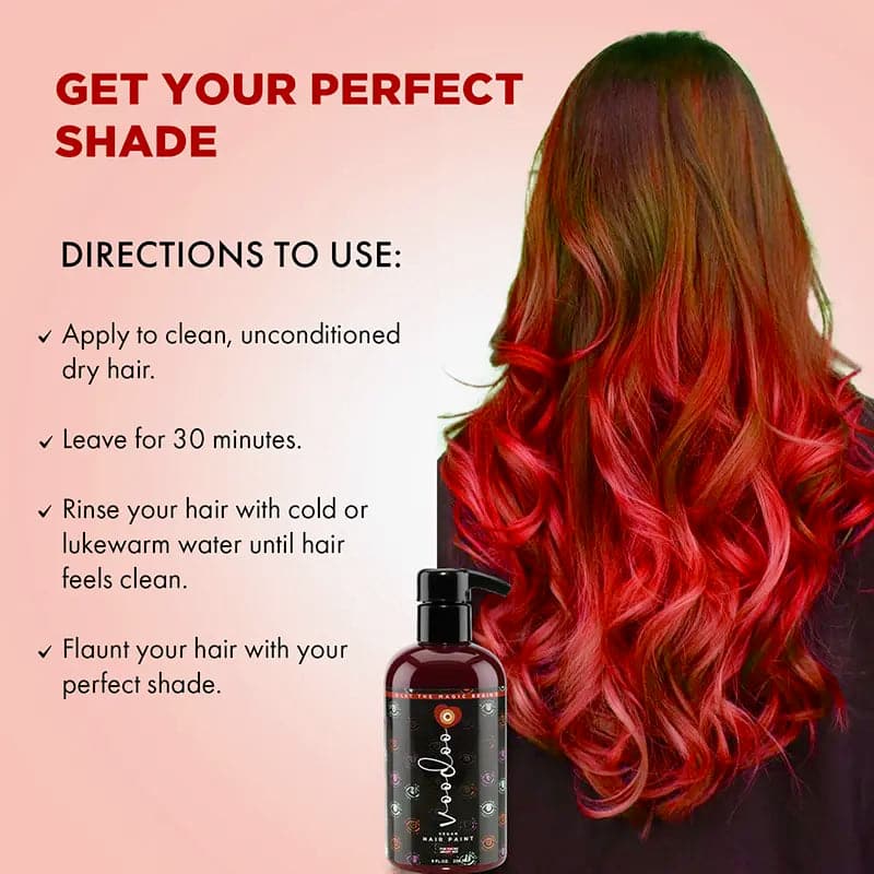 Directions to use bright red hair dye