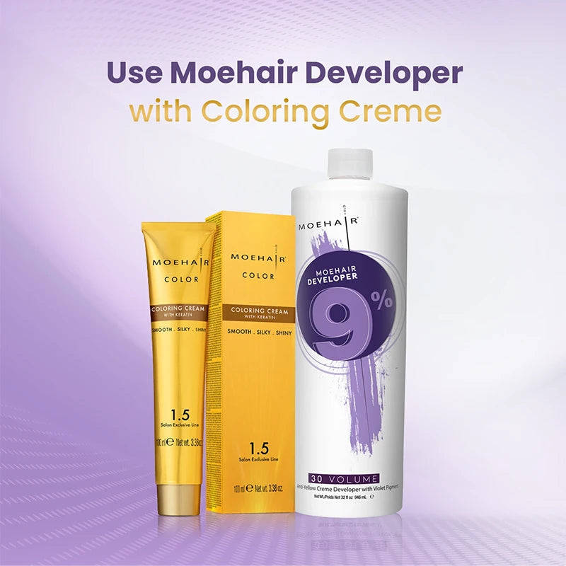 Moehair 9%, 30 Volume Anti-Yellow Hair Color Developer