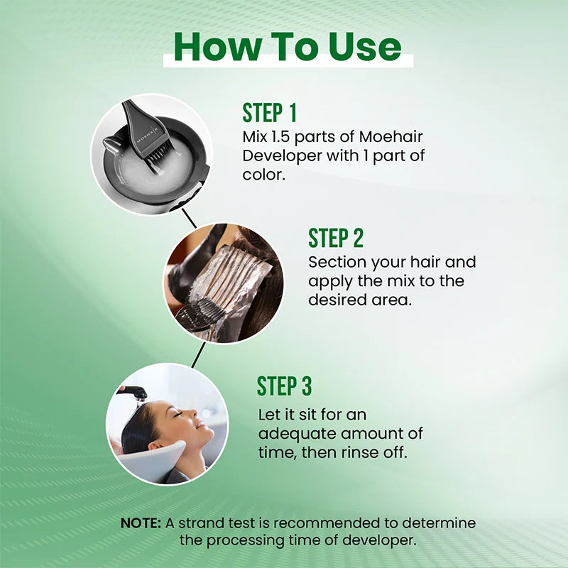 How to Use: 30 volume hair developer