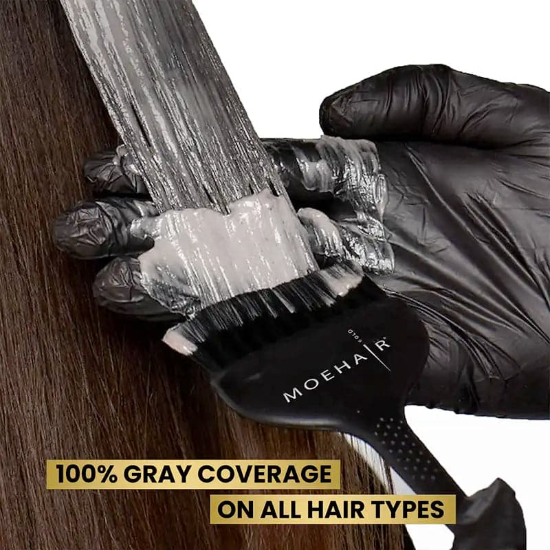 100% grey coevrage with 10RG Rose Gold Hair Color