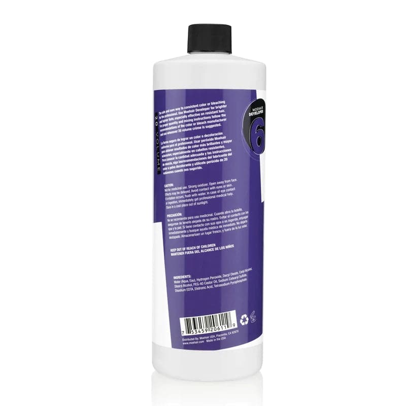 Moehair anti yellow 20 volume hair color developer back image