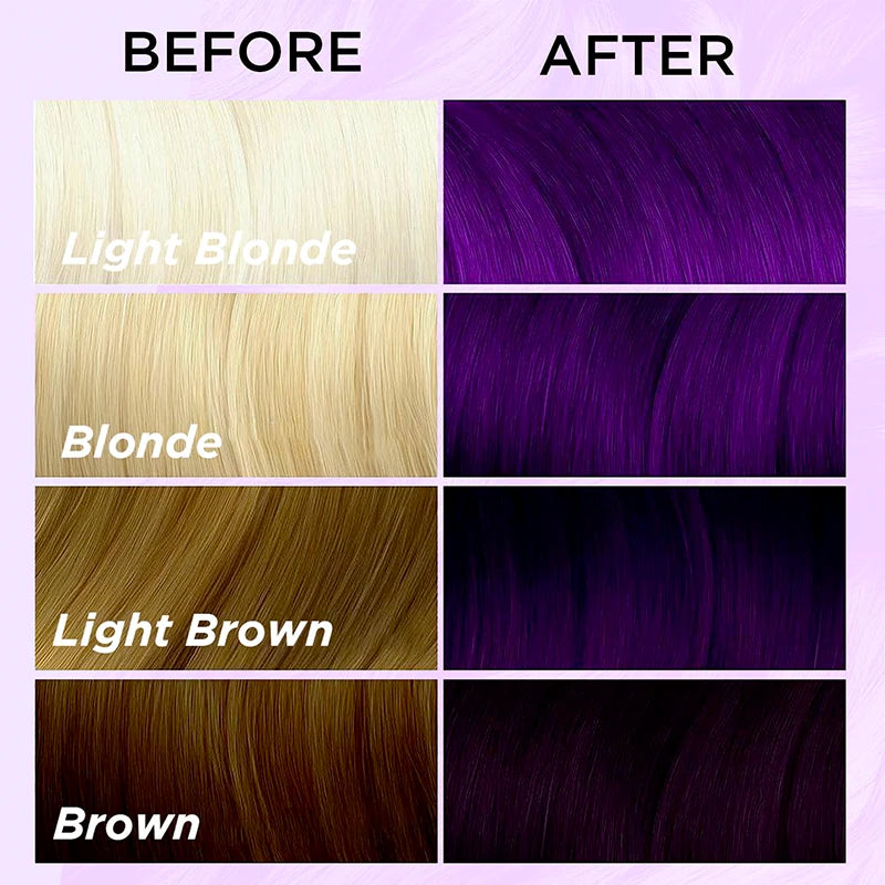 Before and After Use : purple hair dye