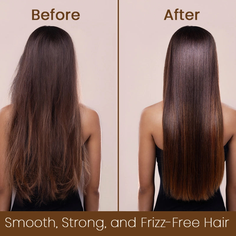 Before and after Hair Repair System and Hair Serum Combo