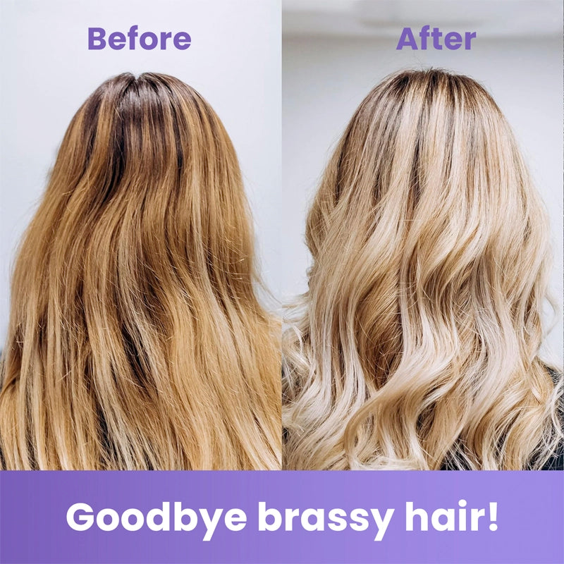 Before and After Use - Set of - Blonde Shampoo and Toner, Color Alive Shampoo and Conditioner with Leave-in Conditioner and Hair Serum