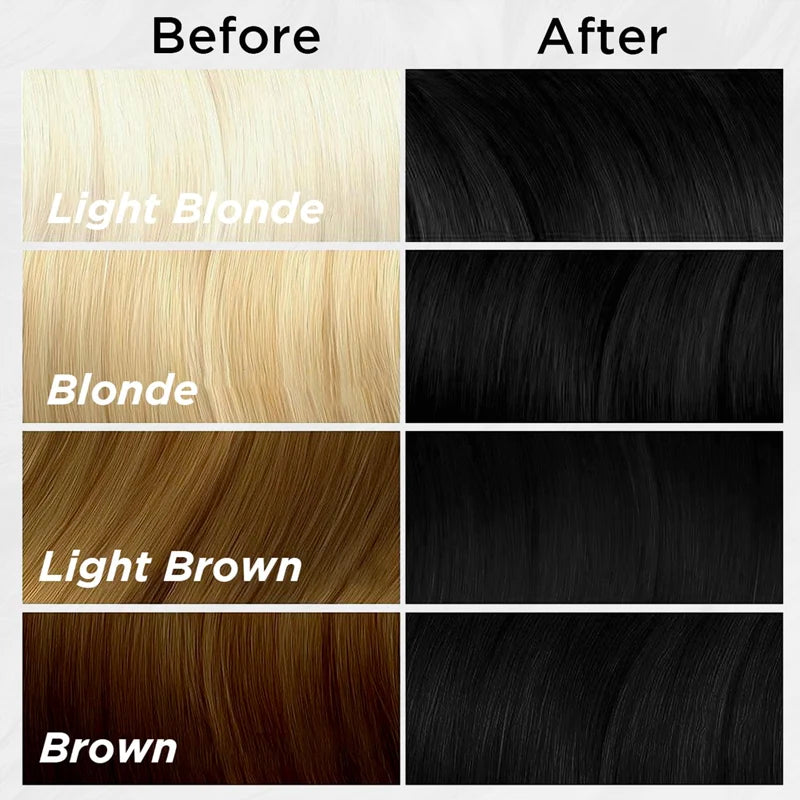 Before and After Use: Black hair dye