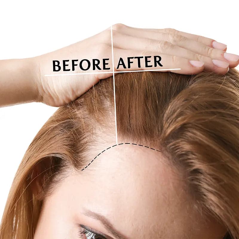 Before and after image of hair guard shampoo
