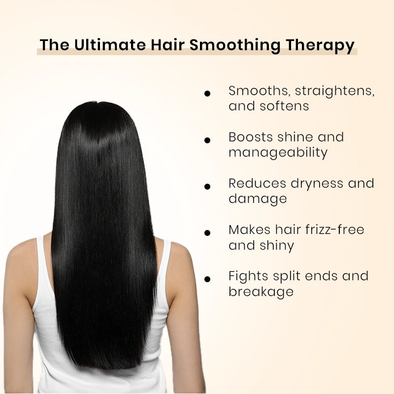 Set of Clarifying Shampoo, Serum, conditioner, hair repair system, thermal shield, straightener with hair brush - Benefits