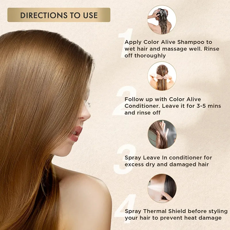 How to Use - Travel Kit - Mini Color Alive Shampoo & Conditioner, Thermal Shield, and Leave-in Conditioner