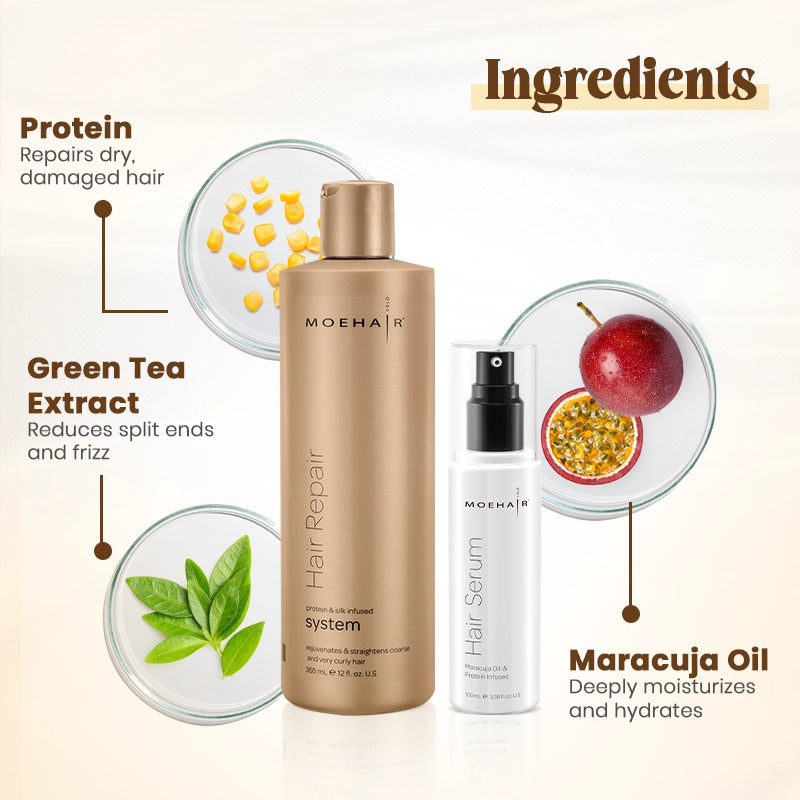 Hair Repair System and Hair Serum Combo | Ingredients