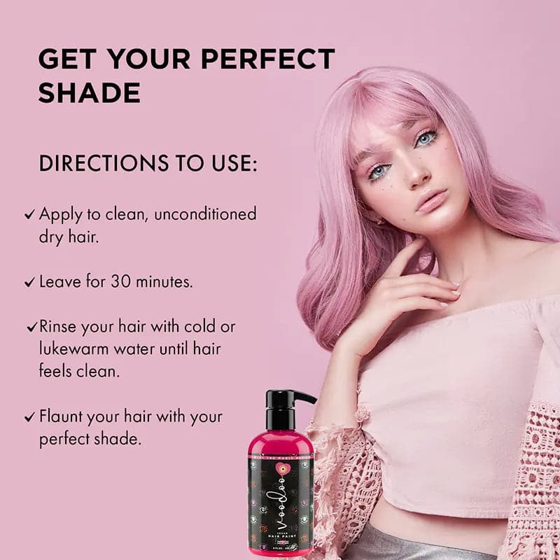 Directions to use pink hair dye
