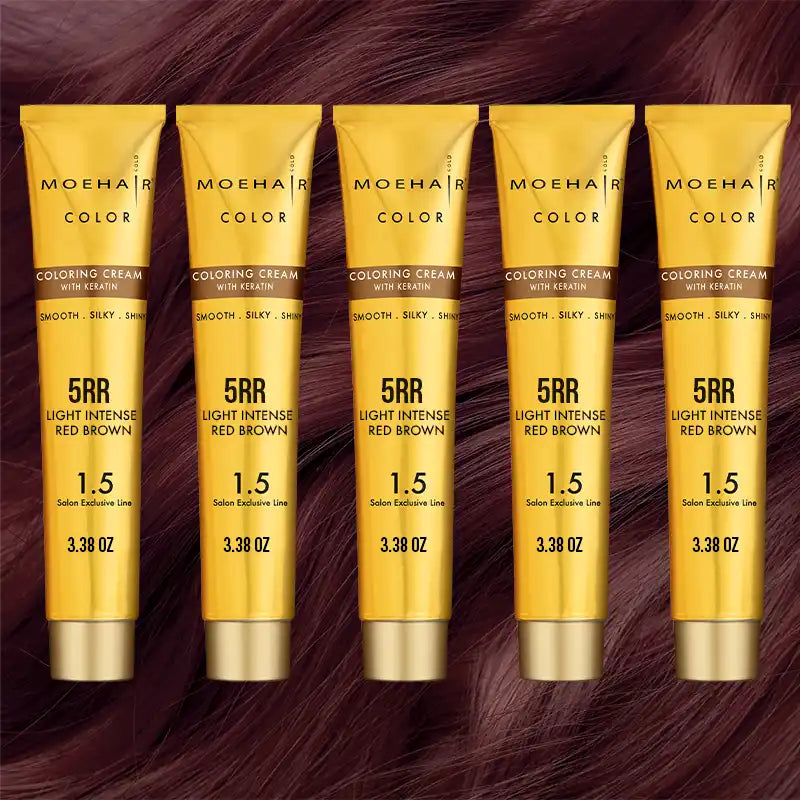 Pack of 5 - 5RR Light Intense Red Brown Hair Color