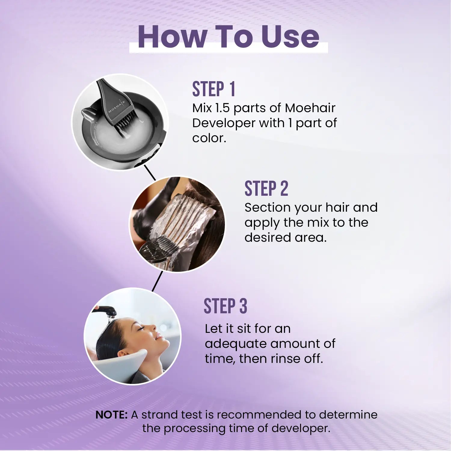 Instructions to use 20 volume anti yellow hair color developer 