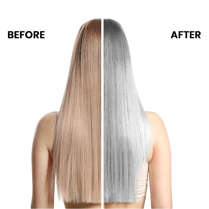 Before and After Use - Silver Shampoo & Silver Toner - Combo