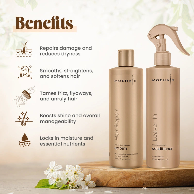 Hair Repair System and Leave In Conditioner  Combo | Benefits