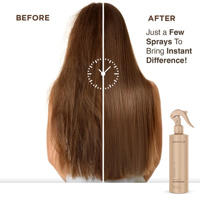 Before and after effects of leave in conditioner 