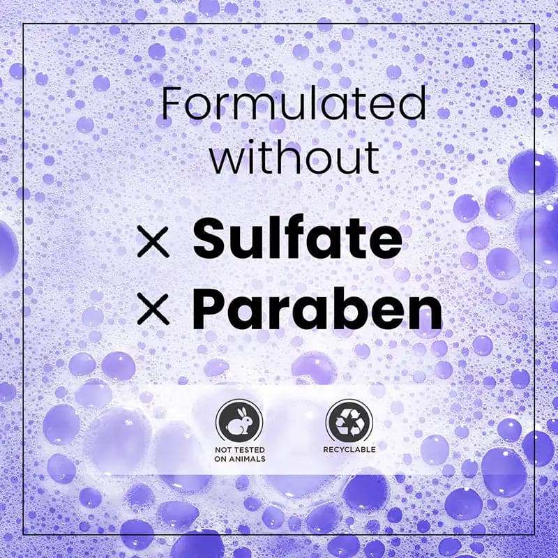 The product is formulated without parabens and sulfates 