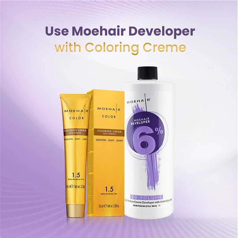 Moehair 6%, 20 volume Anti-Yellow Hair Color Developer