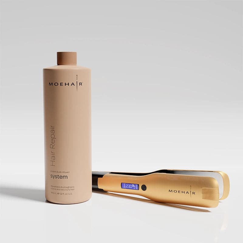 Moehair Hair Repair System and Hair Straightener Combo