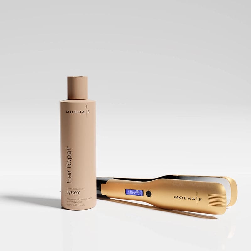 Moehair Hair Repair System and Hair Straightener Combo