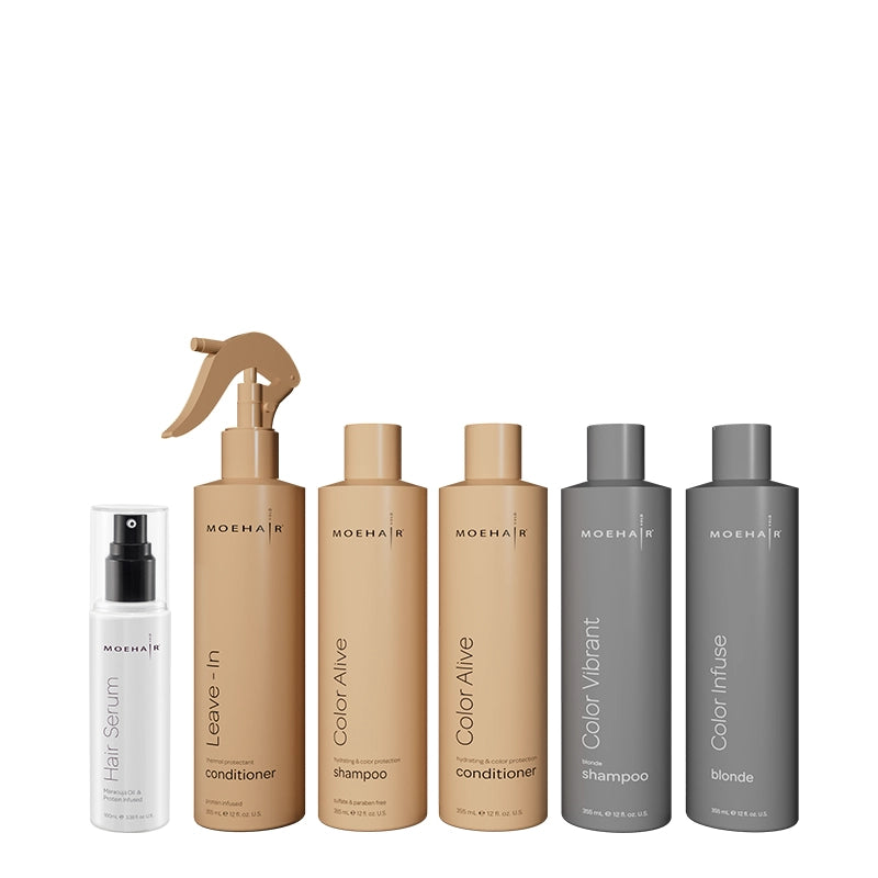 Set of - Blonde Shampoo and Toner, Color Alive Shampoo and Conditioner  with Leave-in Conditioner and Hair Serum
