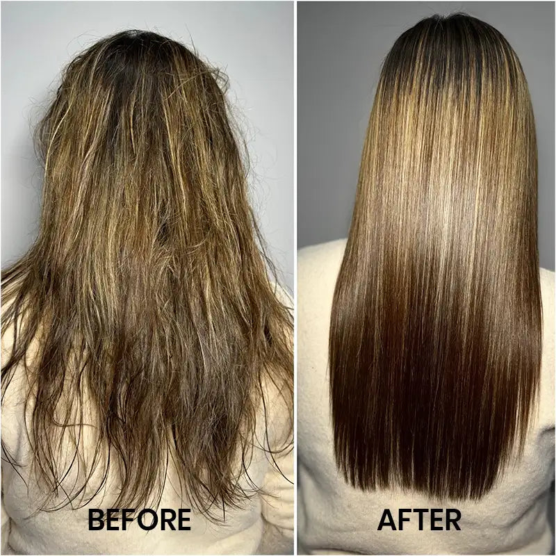 Hair Straightener & Thermal Shield Combo Before And After