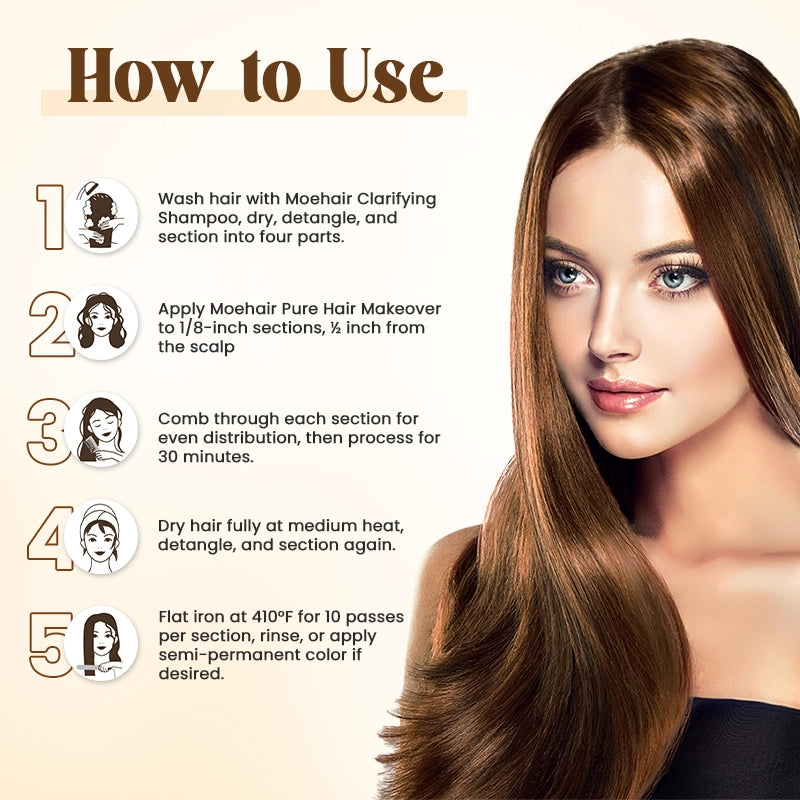 Moehair Pure Hair Makeover and Hair Straightener Combo | How to Use