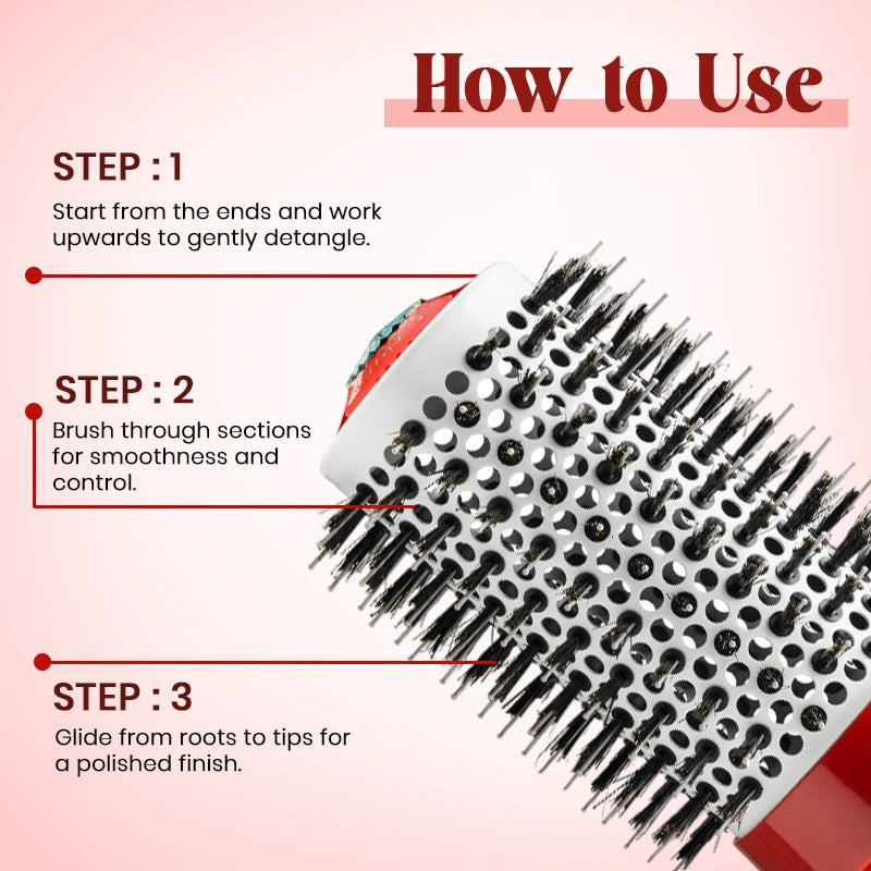 How to Use - Moehair Hair Brush-Double Bristle