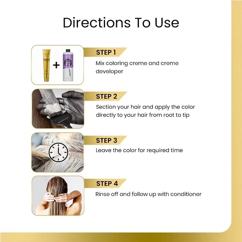 Directions to use 7KA Hazelnut Hair Color