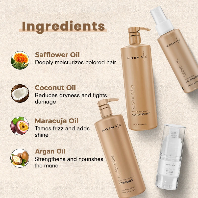 Pack of Color Alive Shampoo & Conditioner with Mini Leave-in Conditioner & Hair Serum