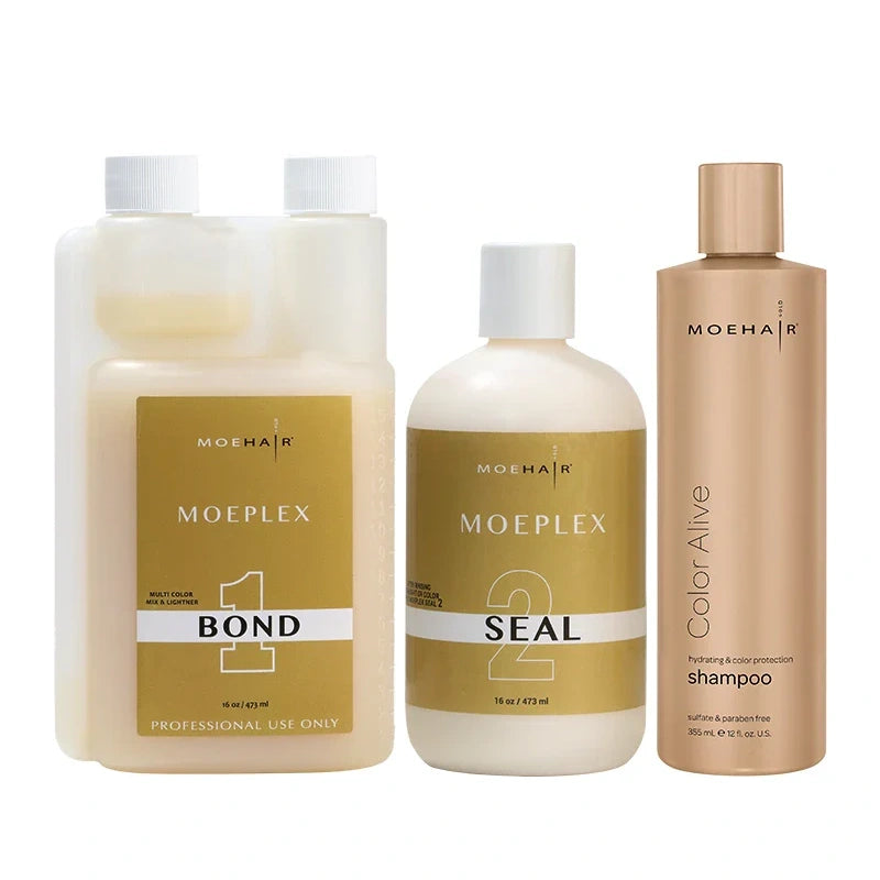 Pack of Moeplex Bond and Seal with Color Alive Shampoo