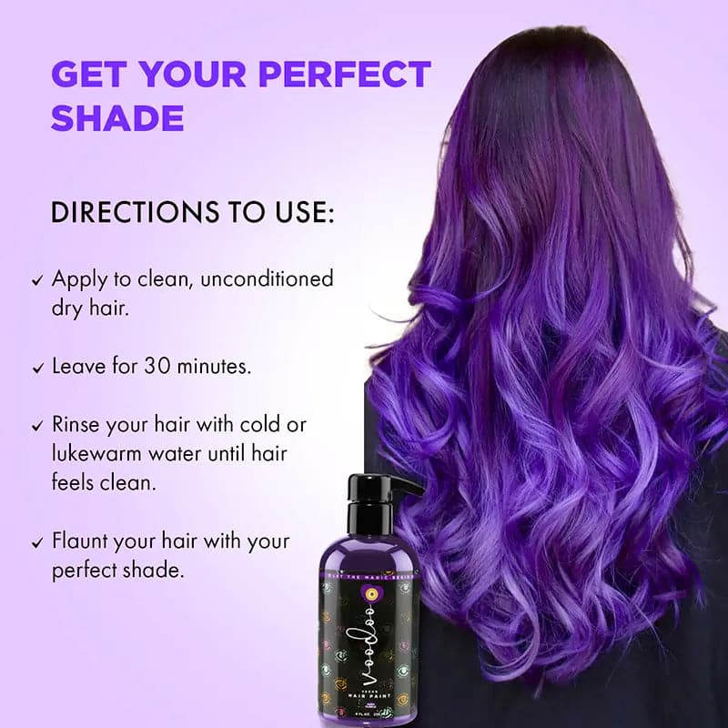 Directions to use of purple hair dye 