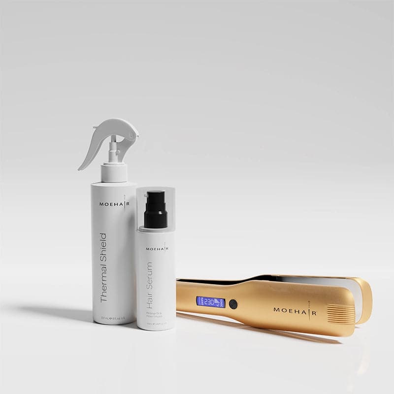 Hair Straightener & Thermal Shield & Hair Serum Trio