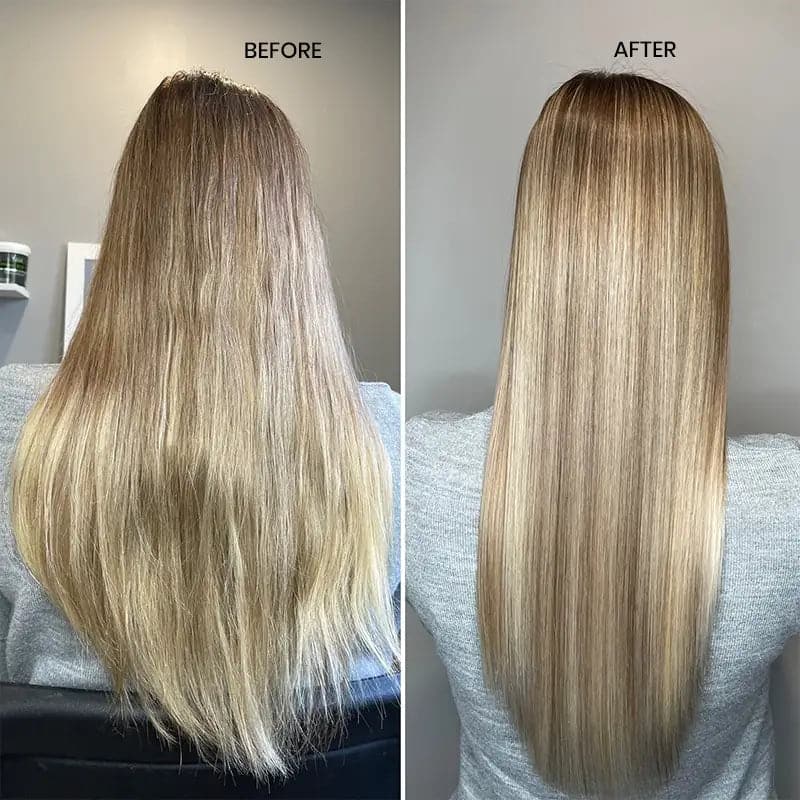 Before and after image of the moisturising conditioner 
