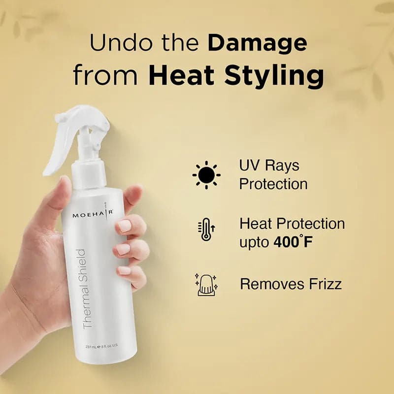 Usage of heat protectant spray 